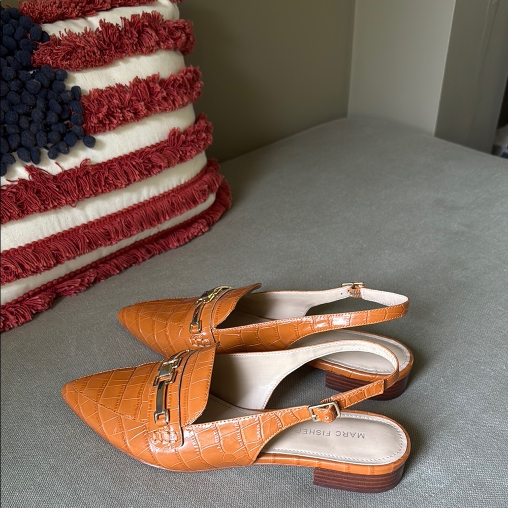 Marc Fisher Orange Flats Comfortable Loafers